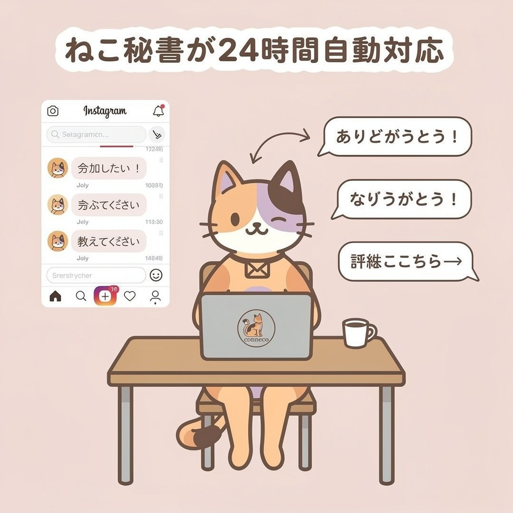 ねこ秘書が24時間自動対応 - Instagram DM自動化